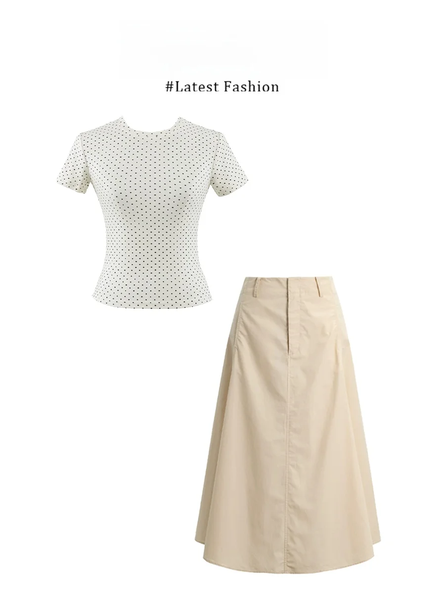 Parkyeon Summer New Vintage Short Sleeve Women's Top And Skirt Set Casual Style Age Reduction Half Skirt Set for Commuting
Parkyeon Summer New Vintage Short Sleeve Women's Top And Skirt Set Casual Style Age Reduction Half Skirt Set for Commuting