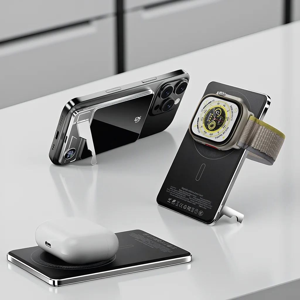 Магнитный внешний аккумулятор 3-в-1 с сертификатом CCC для iPhone, AirPods, Apple Watch, ультратонкое беспроводное зарядное устройство, быстрая зарядка MagSafe
Магнитный внешний аккумулятор 3-в-1 с сертификатом CCC для iPhone, AirPods, Apple Watch, ультратонкое беспроводное зарядное устройство, быстрая зарядка MagSafe