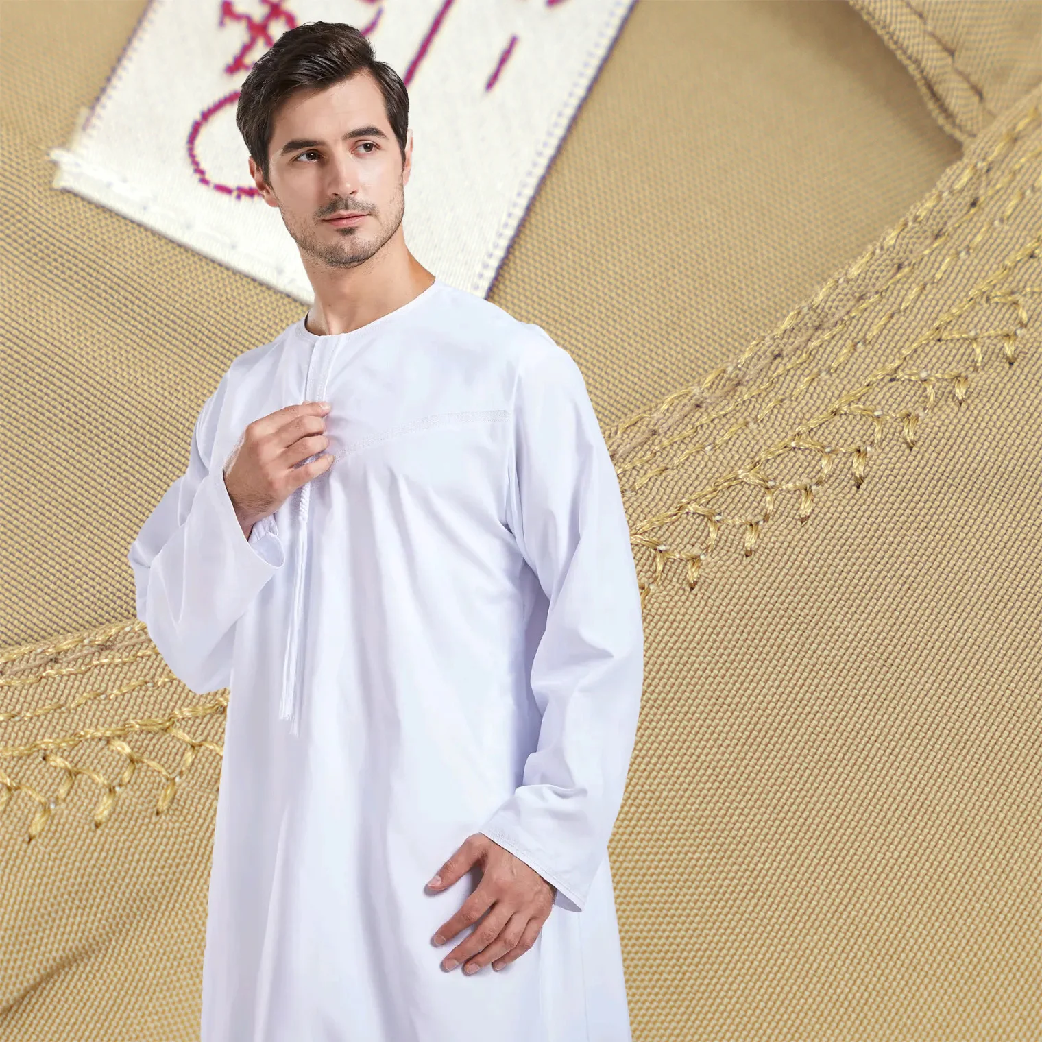 Men's Thobe Long White Cotton Muslim Gown Unisex Islamic Dress for Men And Women Arab Style Robe for All Seasons
Men's Thobe Long White Cotton Muslim Gown Unisex Islamic Dress for Men And Women Arab Style Robe for All Seasons