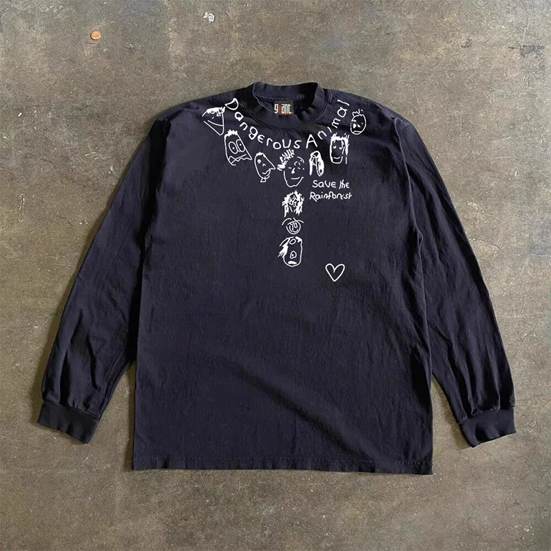 Heavyweight Pure Cotton Long Sleeve T-Shirt Unisex Loose Fit Street Style Versatile Top 300 Grams High Street Fashion Brand
Heavyweight Pure Cotton Long Sleeve T-Shirt Unisex Loose Fit Street Style Versatile Top 300 Grams High Street Fashion Brand
