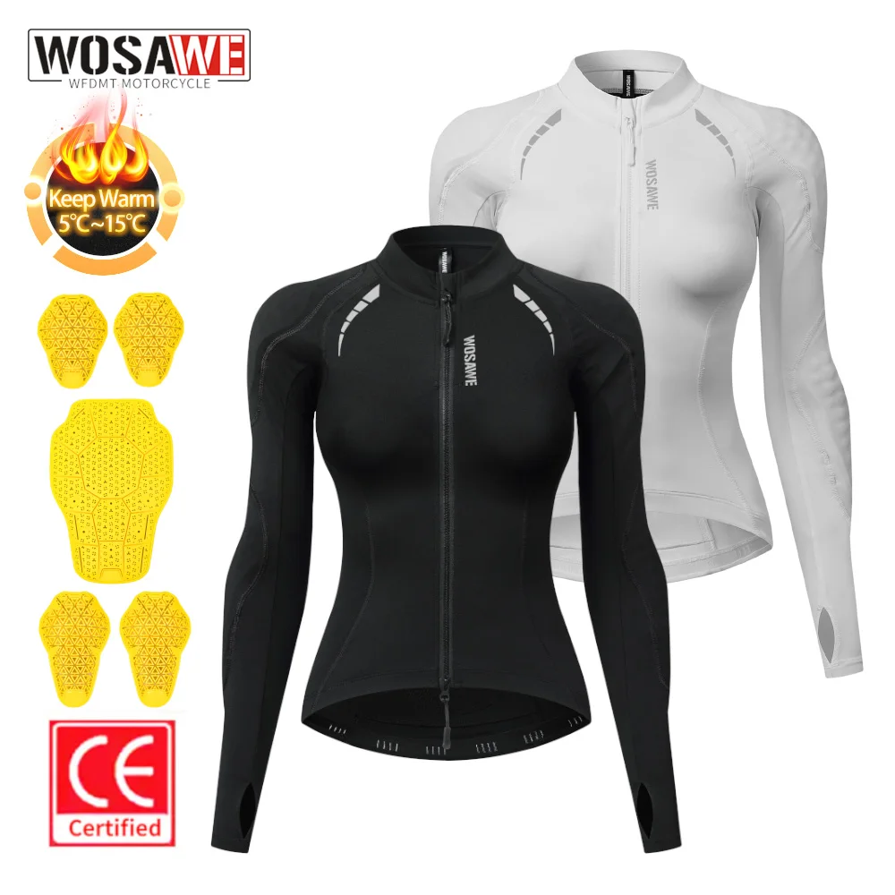 WOSAWE Women Motorcycle Armor Jacket Thermal Fleece Sweatshirt Motocross Body Protector Armor Coat with CE Certified Soft Pads
WOSAWE Women Motorcycle Armor Jacket Thermal Fleece Sweatshirt Motocross Body Protector Armor Coat with CE Certified Soft Pads