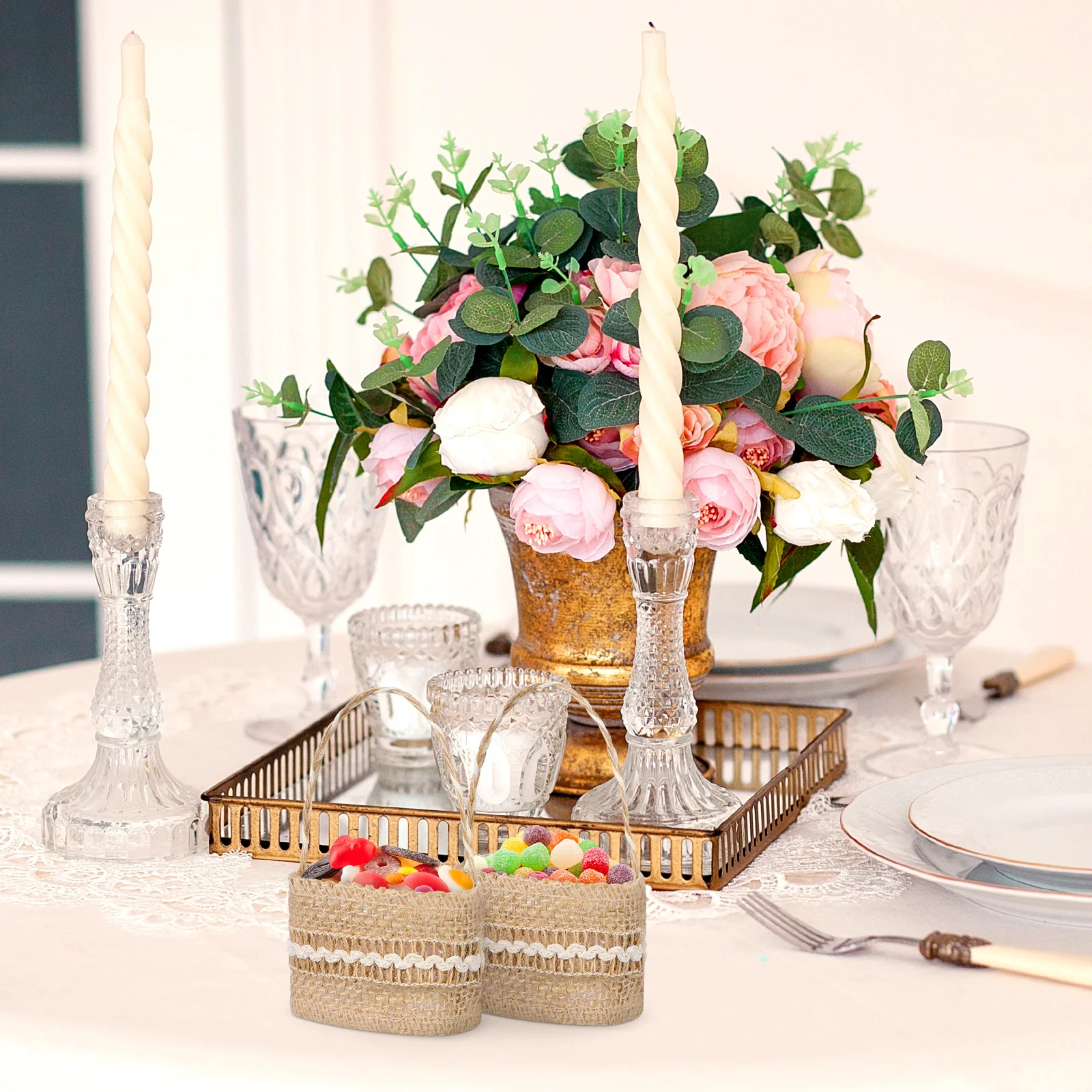 4Pcs Linen Burlap Candy Basket Wedding Storage Holder Lightweight Banquet Gift Holder Romantic Elegant
4Pcs Linen Burlap Candy Basket Wedding Storage Holder Lightweight Banquet Gift Holder Romantic Elegant