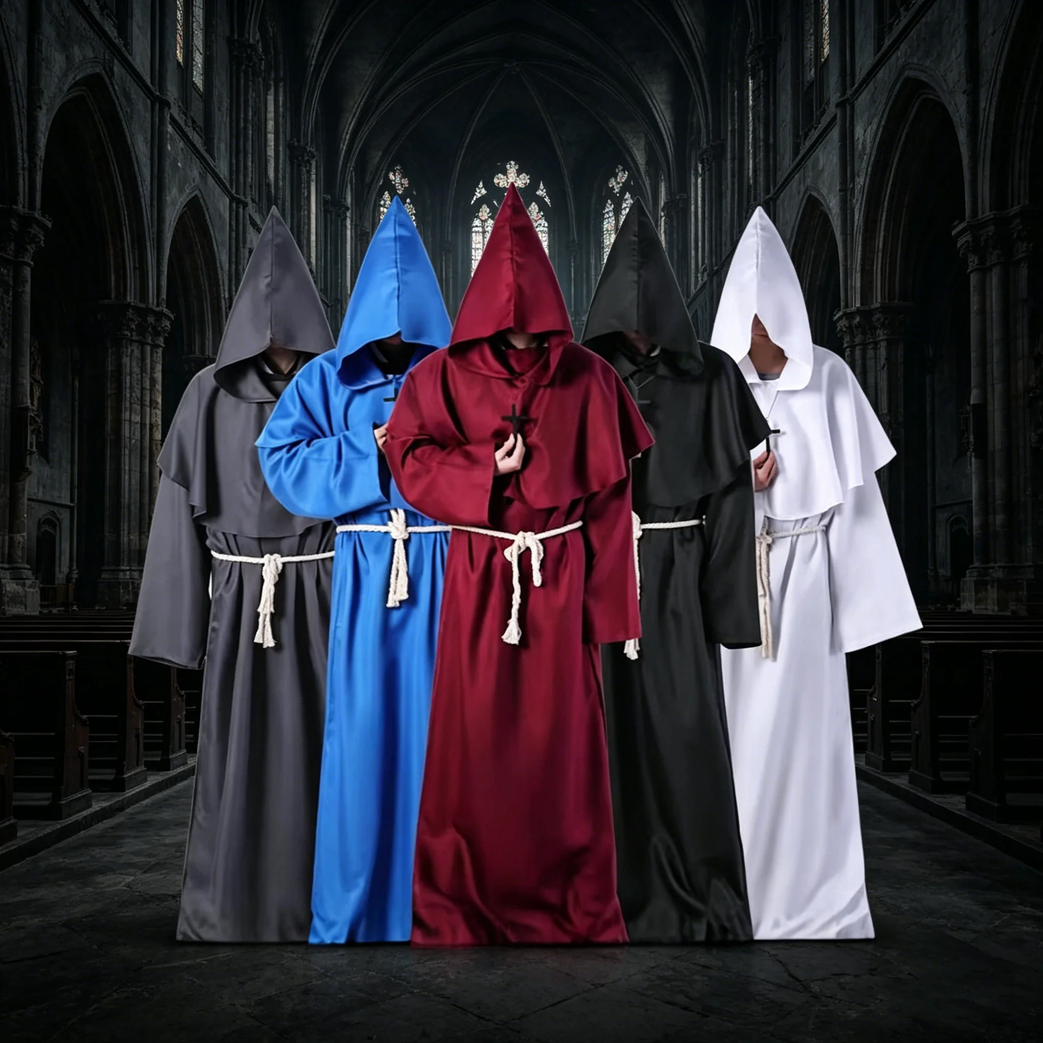 Halloween Cosplay Medieval Robe Monk Suit Wizard Monastic Costume Priest Long Robe with Hat Black Women's Outfits
Halloween Cosplay Medieval Robe Monk Suit Wizard Monastic Costume Priest Long Robe with Hat Black Women's Outfits