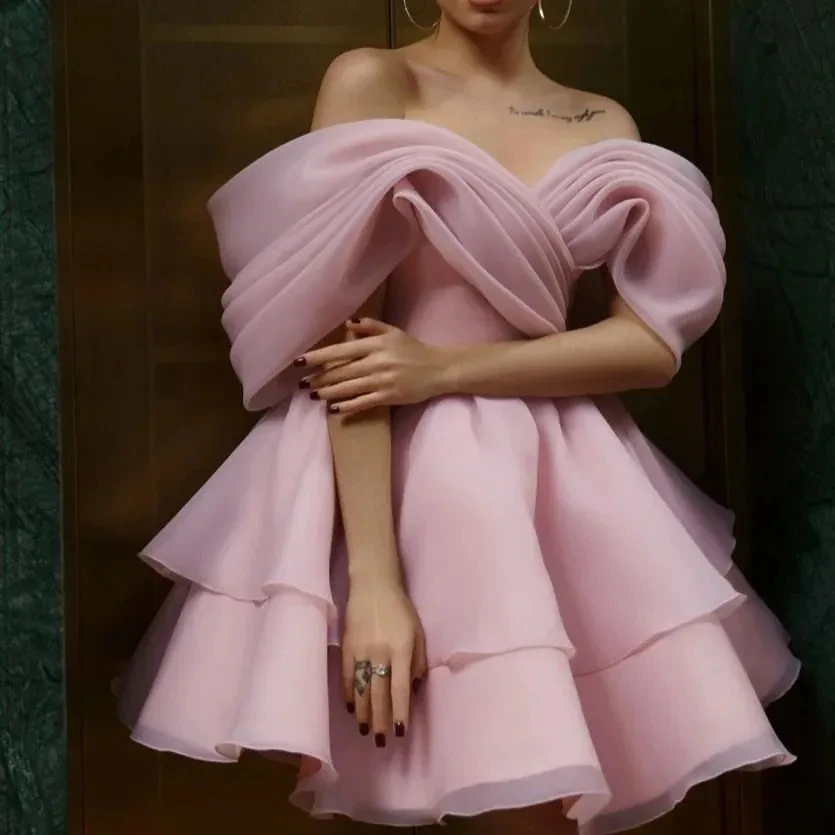 Pink Homecoming Dresses Prom Evening A-line Organza Off Shoulder Short Mini Party Graduation Cocktail Birthday Holiday Club Gown
Pink Homecoming Dresses Prom Evening A-line Organza Off Shoulder Short Mini Party Graduation Cocktail Birthday Holiday Club Gown