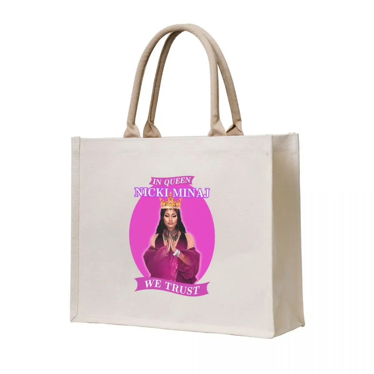 In Queen Nicki Minaj We Trust Artwork, in Pink Tote Bag canvas tote bag eco pack shopper bag women
In Queen Nicki Minaj We Trust Artwork, in Pink Tote Bag canvas tote bag eco pack shopper bag women