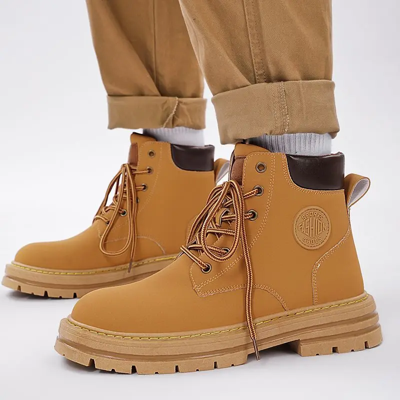 Молодежные мужские винтажные высокие кожаные ботинки, весенне-осенняя Нескользящая прочная рабочая одежда, стильная уличная походная обувь для студентов
Молодежные мужские винтажные высокие кожаные ботинки, весенне-осенняя Нескользящая прочная рабочая одежда, стильная уличная походная обувь для студентов