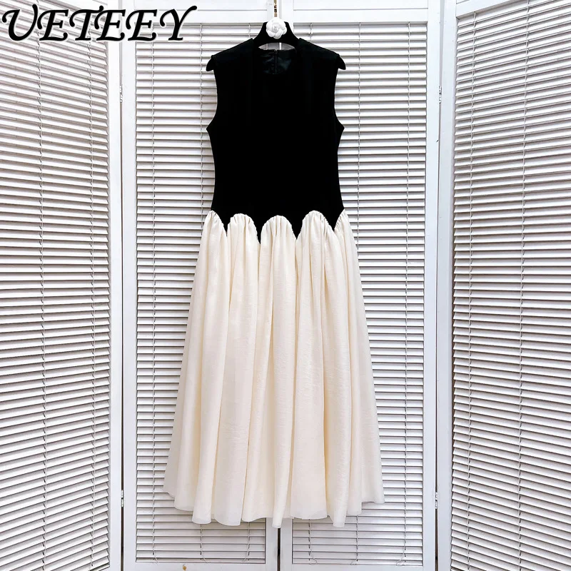 Sleeveless Vest Dress Autumn High-end Design Sense Splicing Contrasting Colors High Waist Sleeveless Long Dresses for Women
Sleeveless Vest Dress Autumn High-end Design Sense Splicing Contrasting Colors High Waist Sleeveless Long Dresses for Women