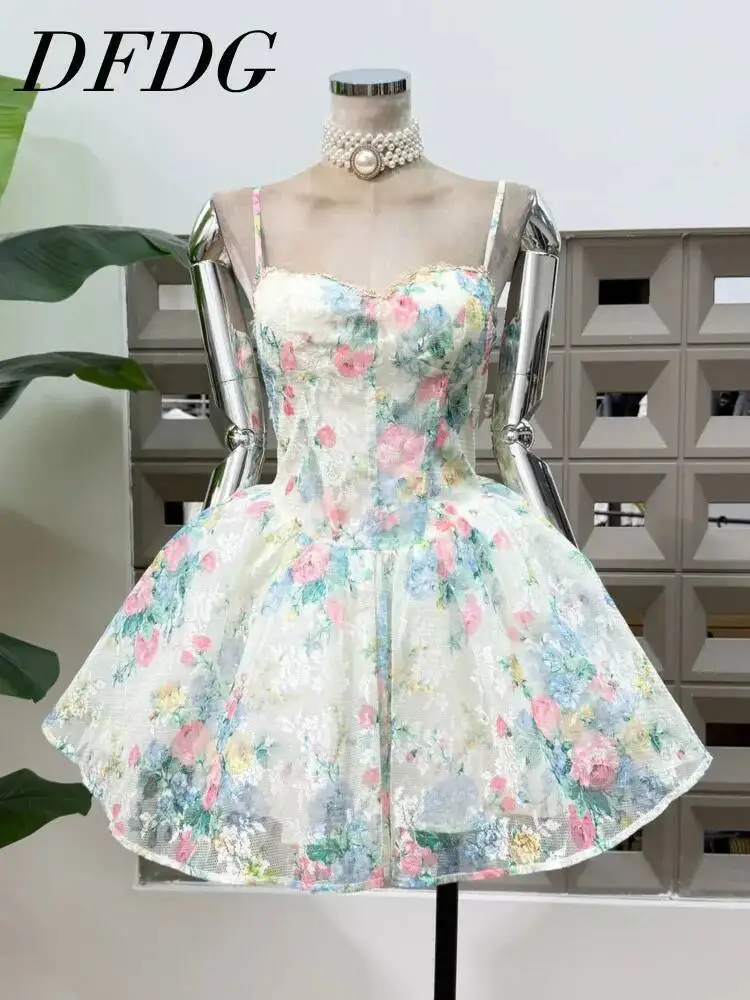DFDG Women 2026 Spring Summer Floral Print Lace Corset Mini Dress Spaghetti Strap Flared Hem Elegant Sweet Party Cocktail Dress
DFDG Women 2026 Spring Summer Floral Print Lace Corset Mini Dress Spaghetti Strap Flared Hem Elegant Sweet Party Cocktail Dress