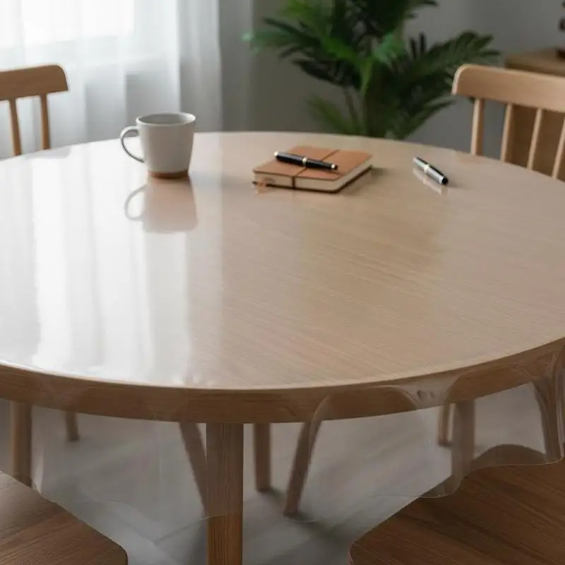 Transparent Desktop Mat 48 inch/1230 mm Round For Writing Desk Coffee Table Dining Room Table 1.5 mm Thick PVC Plastic Tablecloth Heavy Duty Furniture Protector Clear Vinyl Table Pad
Transparent Desktop Mat 48 inch/1230 mm Round For Writing Desk Coffee Table Dining Room Table 1.5 mm Thick PVC Plastic Tablecloth Heavy Duty Furniture Protector Clear Vinyl Table Pad