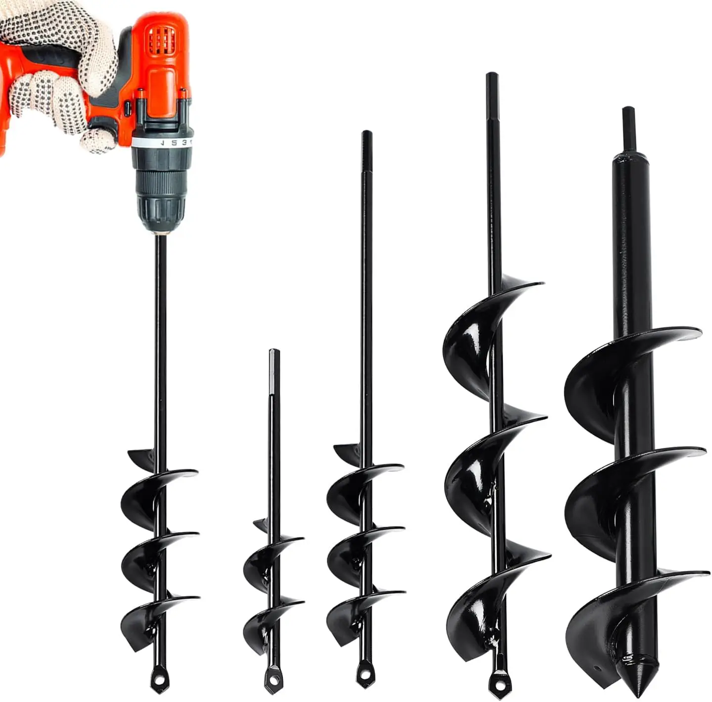 Auger Drill Bit for Planting 4 Pack, Garden Earth Spiral 3/8" Hex Drive, Easy Bulb Post Hole Digger Flowers, Rapid Planter Tool
Auger Drill Bit for Planting 4 Pack, Garden Earth Spiral 3/8" Hex Drive, Easy Bulb Post Hole Digger Flowers, Rapid Planter Tool