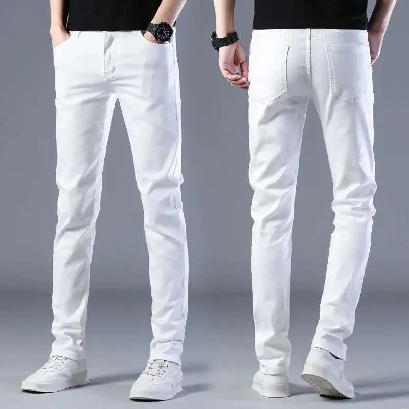Men's Fashion Elastic Slim Fit Denim Long Pants Casual White Black Straight Leg Y2k Trouser For Men Streetwear
Men's Fashion Elastic Slim Fit Denim Long Pants Casual White Black Straight Leg Y2k Trouser For Men Streetwear