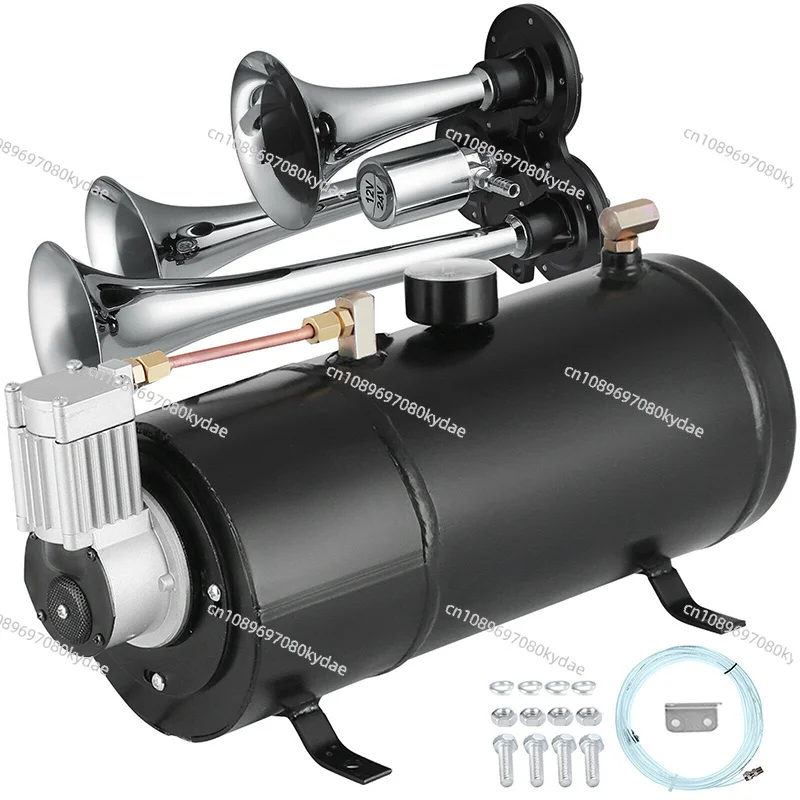 3 / 4 Trumpets 12V 150DB Loud Air Horn Train Horns Kit Max 150 PSI Working Pressure for Truck Cars SUV Boat Tractor RV ORV
3 / 4 Trumpets 12V 150DB Loud Air Horn Train Horns Kit Max 150 PSI Working Pressure for Truck Cars SUV Boat Tractor RV ORV