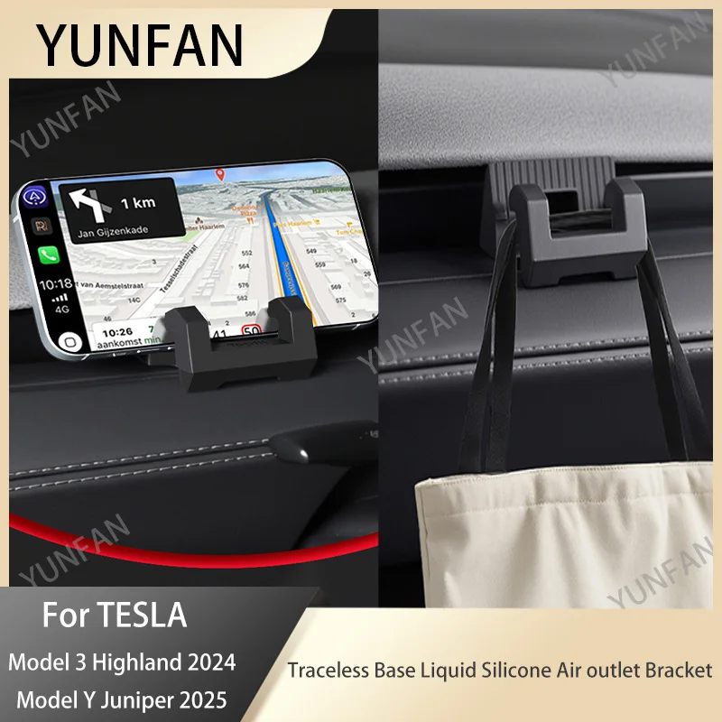 Для Tesla Model 3 Y Highland Juniper 2025: Силиконовое крепление для телефона 3-в-1 (держатель для телефона, крючок для вентиляционного отверстия и держатель для очков), аксессуар для интерьера автомобиля
Для Tesla Model 3 Y Highland Juniper 2025: Силиконовое крепление для телефона 3-в-1 (держатель для телефона, крючок для вентиляционного отверстия и держатель для очков), аксессуар для интерьера автомобиля
