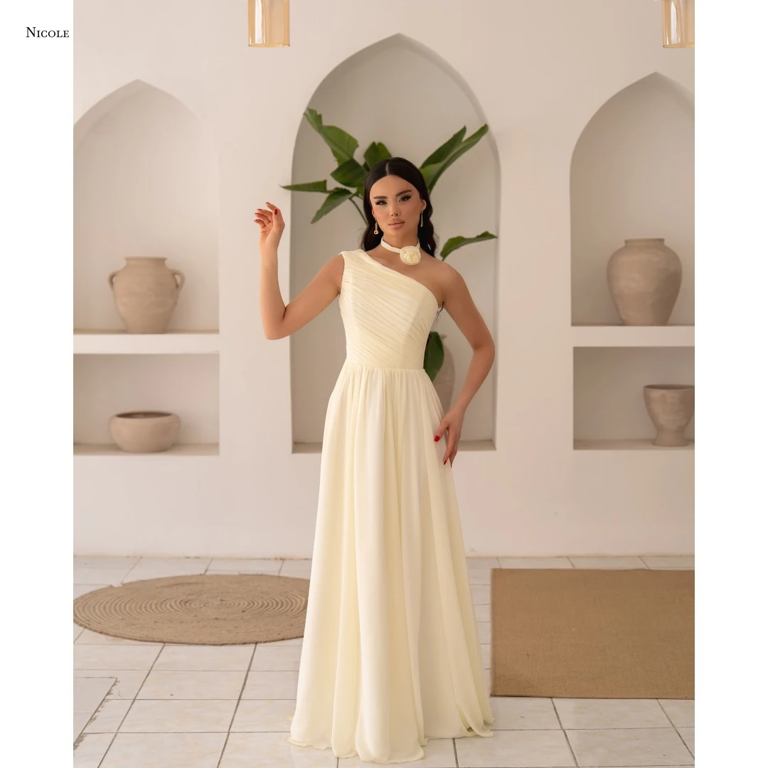Nicole Elegant Evening Party Dresses for Women Evening Dress Woman Line A Single-shoulder Sleeve Custom Made Flower Ball Gowns
Nicole Elegant Evening Party Dresses for Women Evening Dress Woman Line A Single-shoulder Sleeve Custom Made Flower Ball Gowns