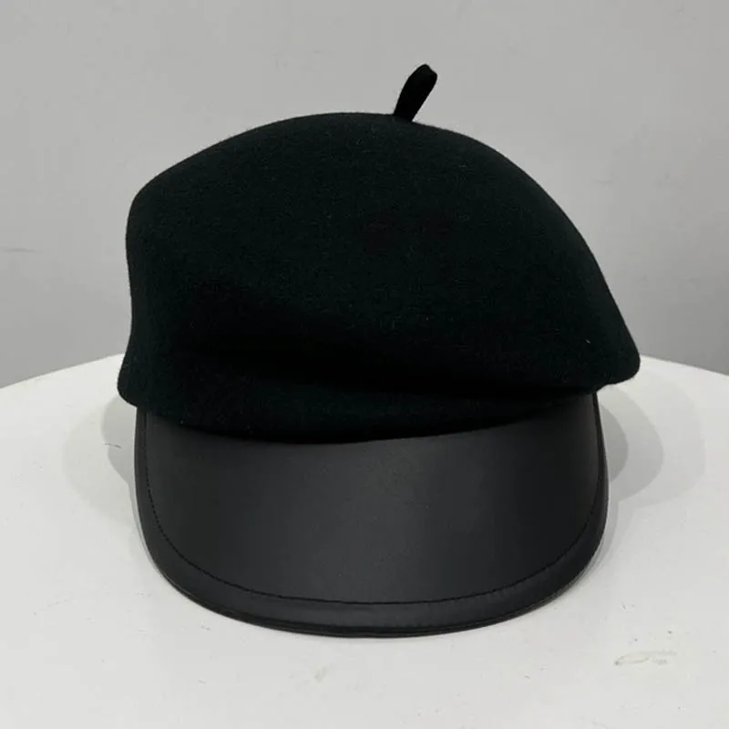 Women Wool Winter Cap with Leather Visor Cap Ladies Warm Hat Female Snow Ski Caps with Visor Beret Newsboy Hat
Women Wool Winter Cap with Leather Visor Cap Ladies Warm Hat Female Snow Ski Caps with Visor Beret Newsboy Hat