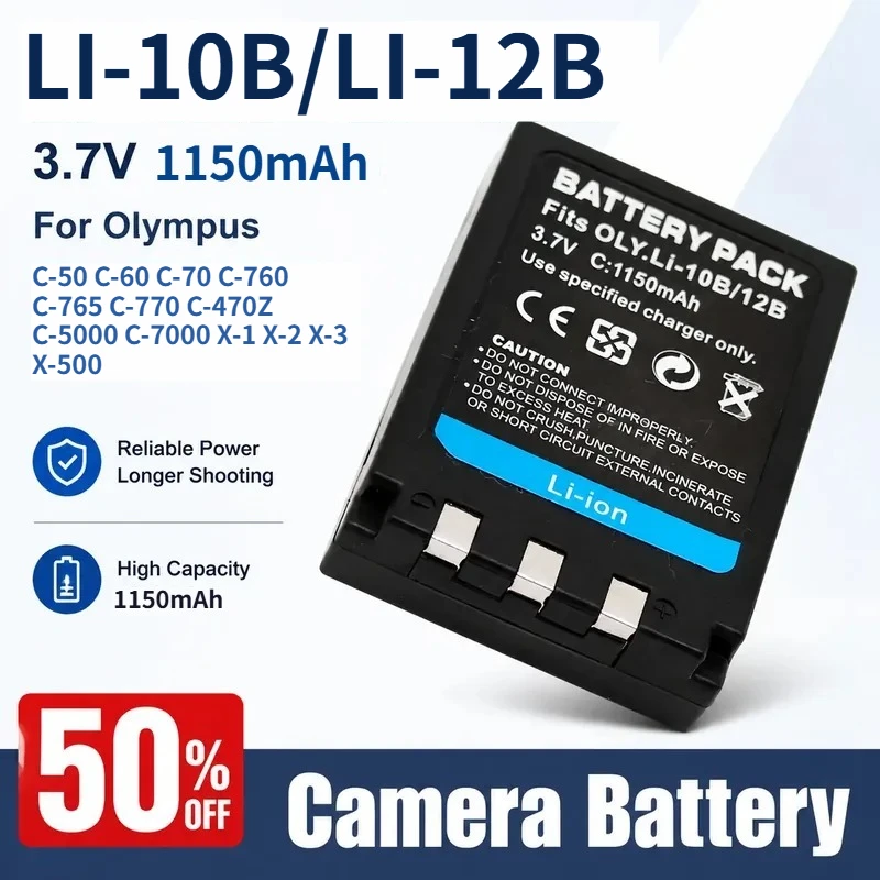 Li-10B/12B Camera Battery 3.7V 1150mAh for Olympus C-50 C-60 C-70 C-760 C-765 C-770 C-470Z C-5000 C-7000 X-1 X-2 X-3 X-500
Li-10B/12B Camera Battery 3.7V 1150mAh for Olympus C-50 C-60 C-70 C-760 C-765 C-770 C-470Z C-5000 C-7000 X-1 X-2 X-3 X-500