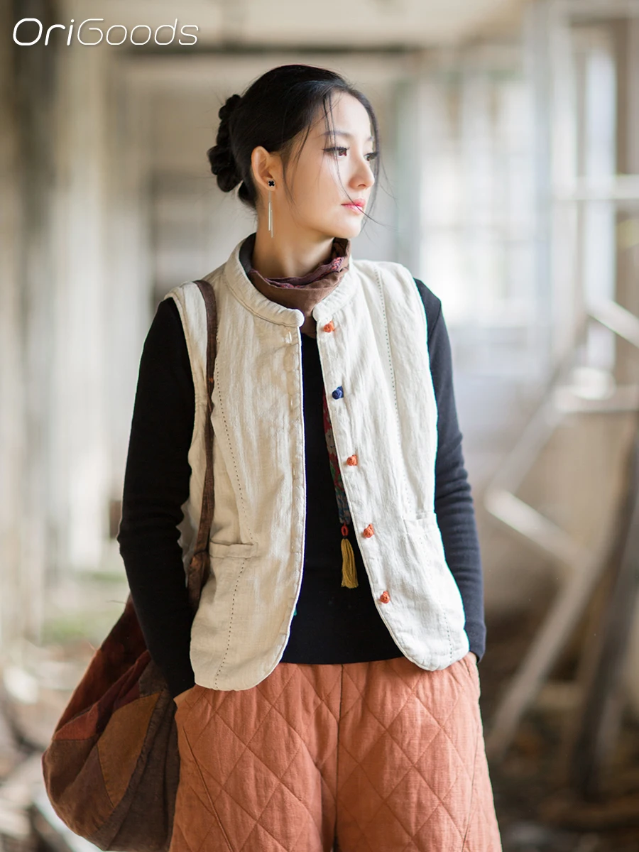 OriGoods жилет с хлопковой подкладкой, женский хлопковый теплый зимний жилет Рами, пальто без рукавов, одежда в китайском стиле, традиционный жилет, топ B359
OriGoods жилет с хлопковой подкладкой, женский хлопковый теплый зимний жилет Рами, пальто без рукавов, одежда в китайском стиле, традиционный жилет, топ B359