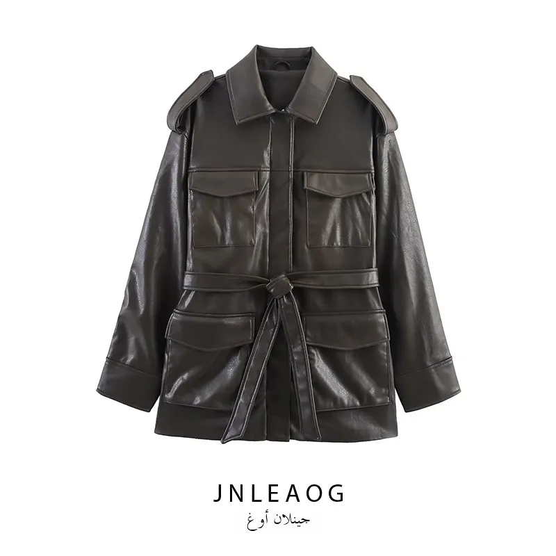 Fashionable Leather Jacket Women's Autumn New Style Pocket Decorated Outerwear Casual Commute Style Long Sleeve Zipper Design
Fashionable Leather Jacket Women's Autumn New Style Pocket Decorated Outerwear Casual Commute Style Long Sleeve Zipper Design