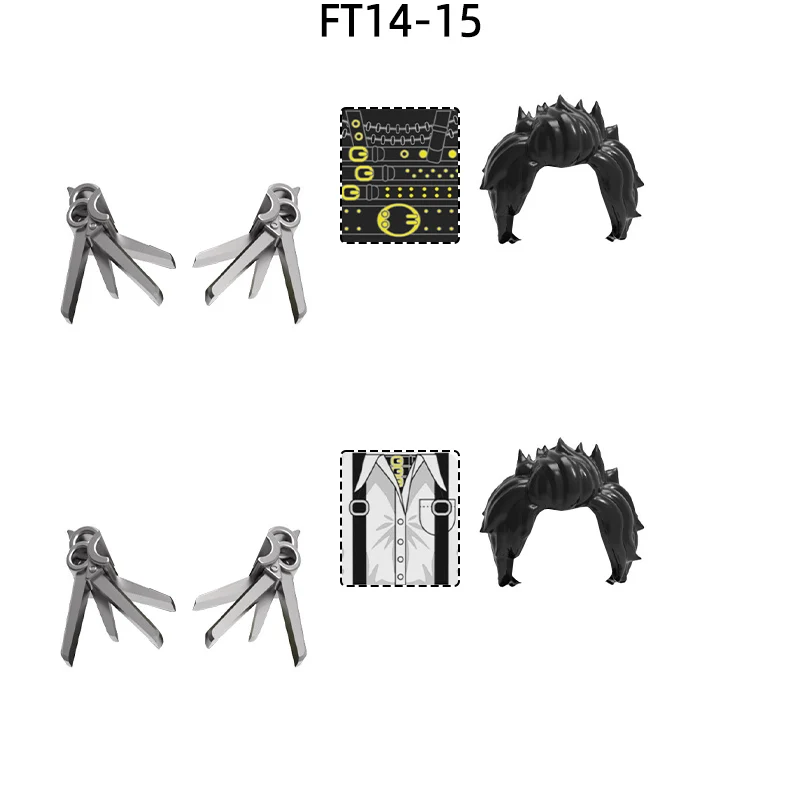 The Action Figures Scissors Weapons Pants Hair Parts Model Blocks MOC Bricks Set Gifts Toys FT14-FT15
The Action Figures Scissors Weapons Pants Hair Parts Model Blocks MOC Bricks Set Gifts Toys FT14-FT15