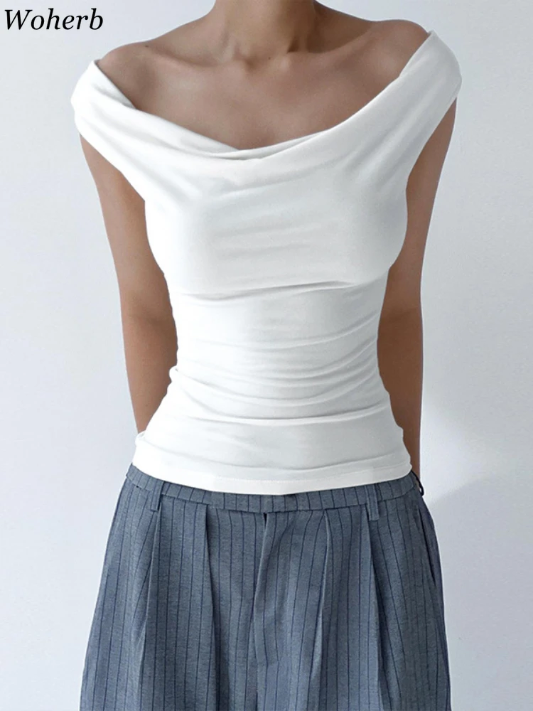 Sexy Swing Collar Sleeveless Tshirts Women Clothing Y2k Tops 2025 Ropa Mujer Fashion Backless Bandage Slim Fit Korean T-shirts
Sexy Swing Collar Sleeveless Tshirts Women Clothing Y2k Tops 2025 Ropa Mujer Fashion Backless Bandage Slim Fit Korean T-shirts