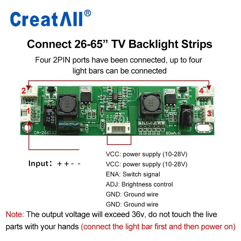 10PCS CA-266S New Universal 32-65 Inch LED LCD TV Backlight Constant Current Driver Doard 80-480mA Output
10PCS CA-266S New Universal 32-65 Inch LED LCD TV Backlight Constant Current Driver Doard 80-480mA Output