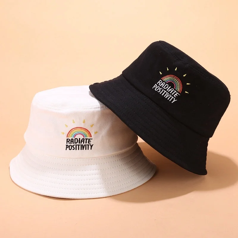 Unisex Foldable Embroidered Bucket Hat Rainbow Print Outdoor Sunscreen Cap Fisherman Hats
Unisex Foldable Embroidered Bucket Hat Rainbow Print Outdoor Sunscreen Cap Fisherman Hats