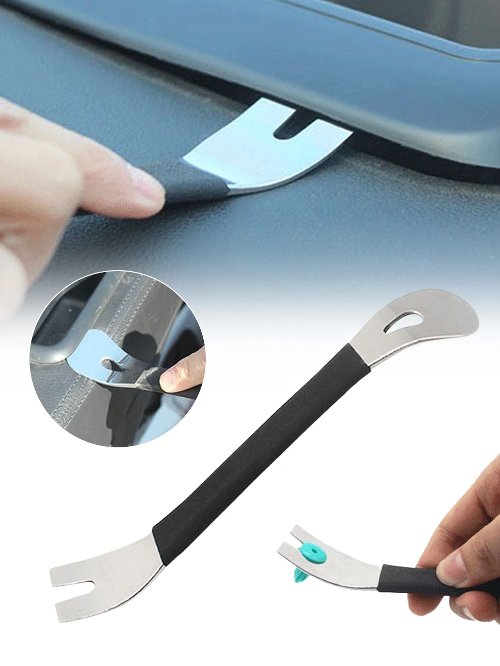 Stainless Steel Trim Removal Tool Car Trim Puller Pry Bar Dual Ends Pry Tool for Door Panel Audio Terminal Fastener Remover Tool
Stainless Steel Trim Removal Tool Car Trim Puller Pry Bar Dual Ends Pry Tool for Door Panel Audio Terminal Fastener Remover Tool