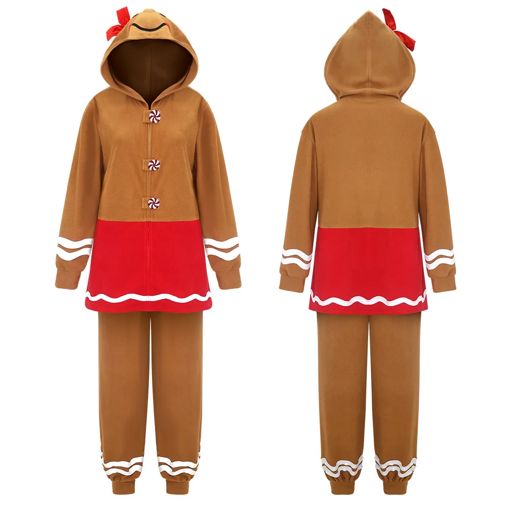 Anime Gingerbread Man Costume Yellow Long Sleeve Hooded Patchwork Christmas Pajamas Jumpsuit Women's Halloween Costumes
Anime Gingerbread Man Costume Yellow Long Sleeve Hooded Patchwork Christmas Pajamas Jumpsuit Women's Halloween Costumes
