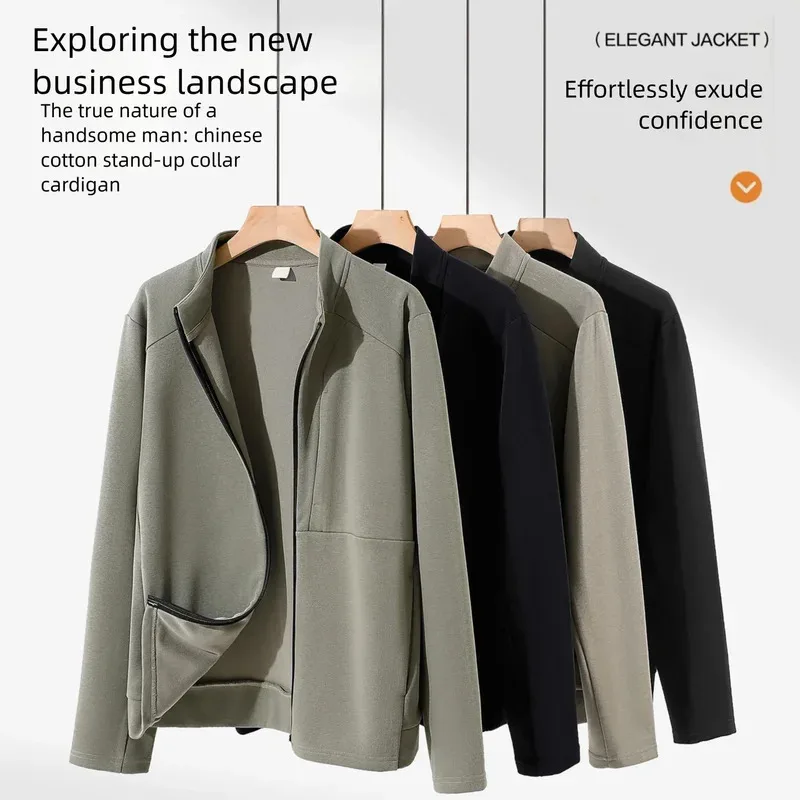2025 Новый стиль, деловая куртка для мужчин, топ с длинными рукавами, молния, воротник-стойка, кардиган, одежда из чистого хлопка
2025 Новый стиль, деловая куртка для мужчин, топ с длинными рукавами, молния, воротник-стойка, кардиган, одежда из чистого хлопка