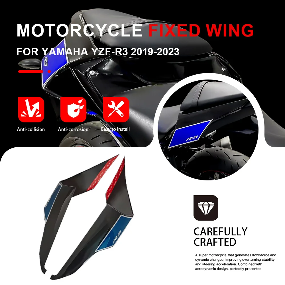Motorcycle Rear Cover Fairing Side Air Guide Fixed Wing Component Body Rear Side Panel Spoiler For Yamaha YZF-R3 YZFR3 2019-2023
Motorcycle Rear Cover Fairing Side Air Guide Fixed Wing Component Body Rear Side Panel Spoiler For Yamaha YZF-R3 YZFR3 2019-2023