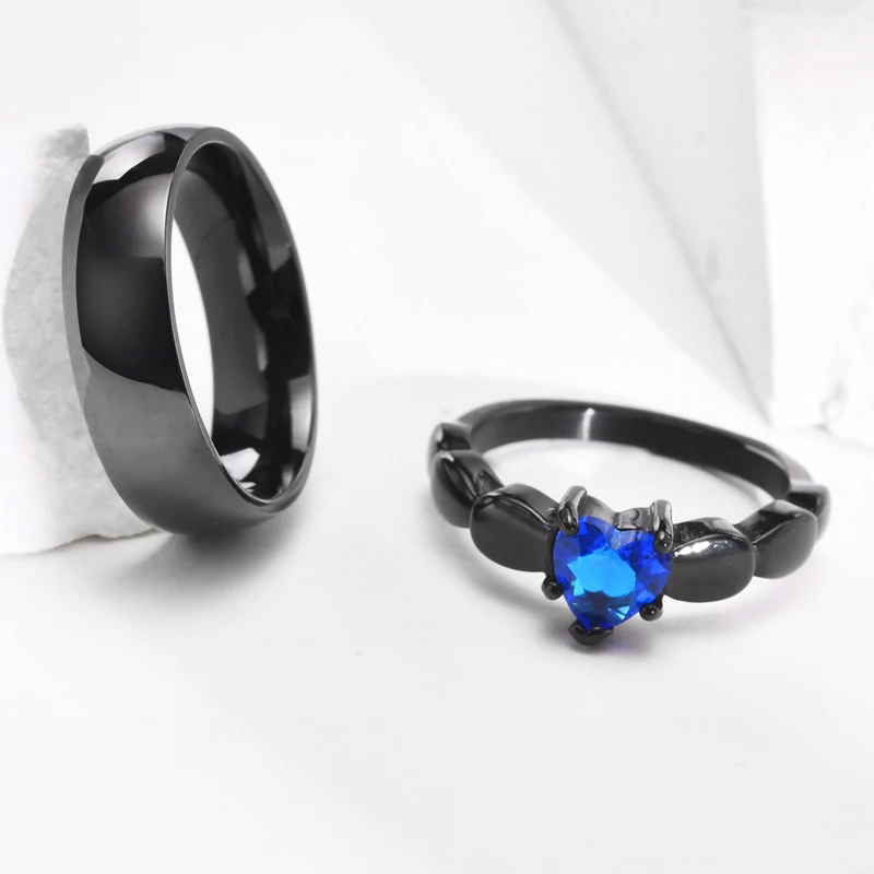 Black Color Heart CZ Zircon Stainless Steel Finger Ring Set Wedding Bands Couples Gift for Women and Men Jewelry Wholesale
Black Color Heart CZ Zircon Stainless Steel Finger Ring Set Wedding Bands Couples Gift for Women and Men Jewelry Wholesale