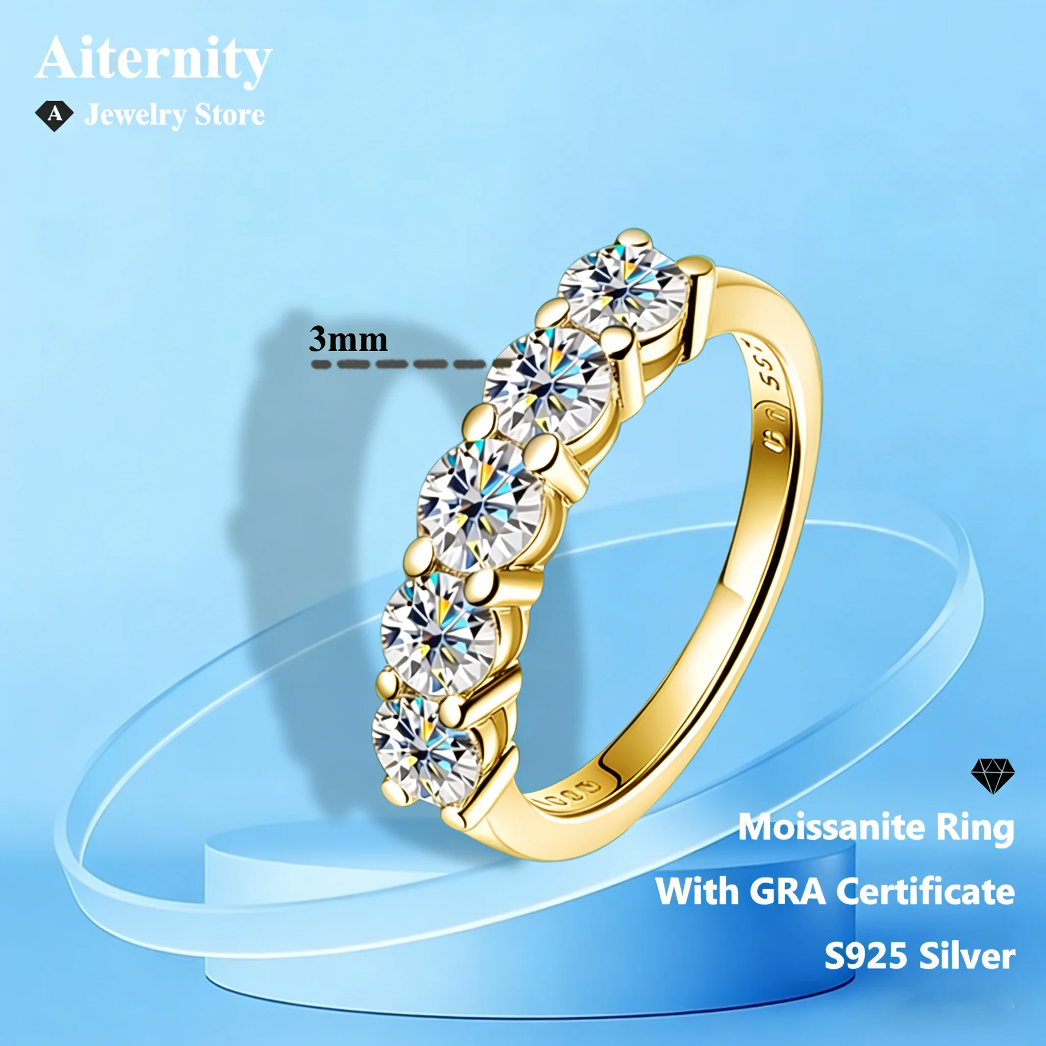 Moissanite S925 Ring With GRA Certificate Band Anniversary Wedding Gift For Man Or Women
Moissanite S925 Ring With GRA Certificate Band Anniversary Wedding Gift For Man Or Women