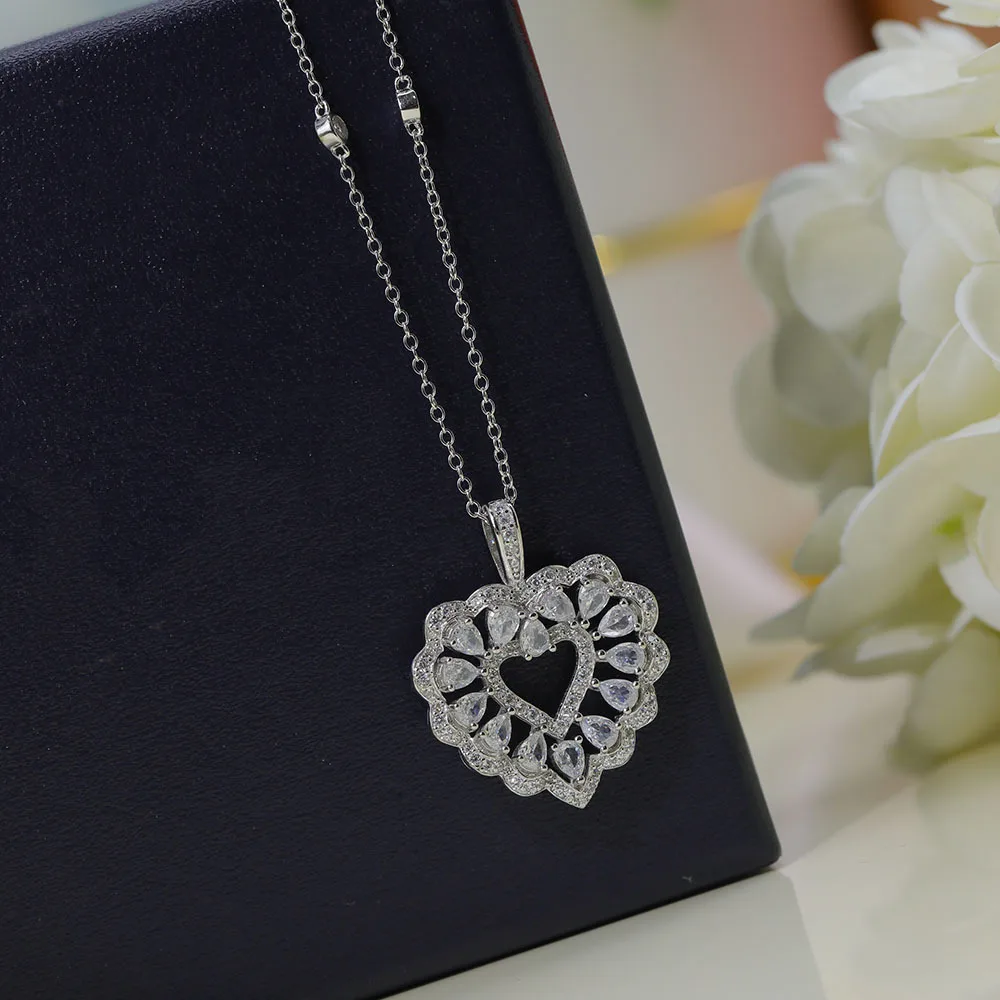 Romantic Fashion Love Heart Necklace Women's S925 Sterling Silver Accessories Brand Designer Jewelry Wedding Party Friend NEW
Romantic Fashion Love Heart Necklace Women's S925 Sterling Silver Accessories Brand Designer Jewelry Wedding Party Friend NEW