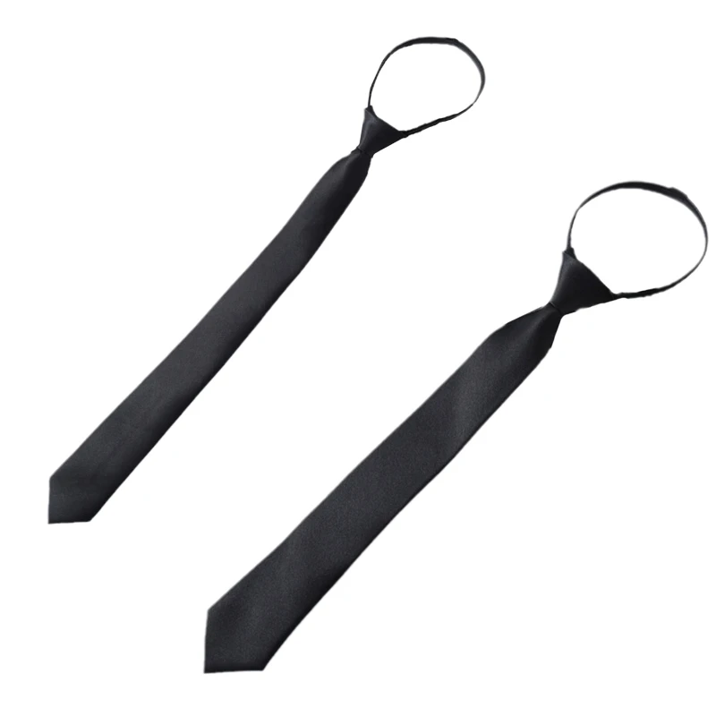 Preppy Style Men Women Black Necktie with Adjustable Zipper Pre-Tied Solid Color Narrow Tie for Formal Wedding School
Preppy Style Men Women Black Necktie with Adjustable Zipper Pre-Tied Solid Color Narrow Tie for Formal Wedding School