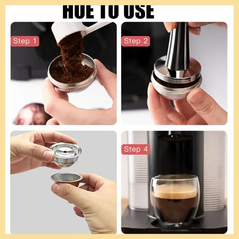 Stainless Steel Refillable Coffee Pods For Nespresso Vertuoplus Reusable Capsules Easy To Use
Stainless Steel Refillable Coffee Pods For Nespresso Vertuoplus Reusable Capsules Easy To Use