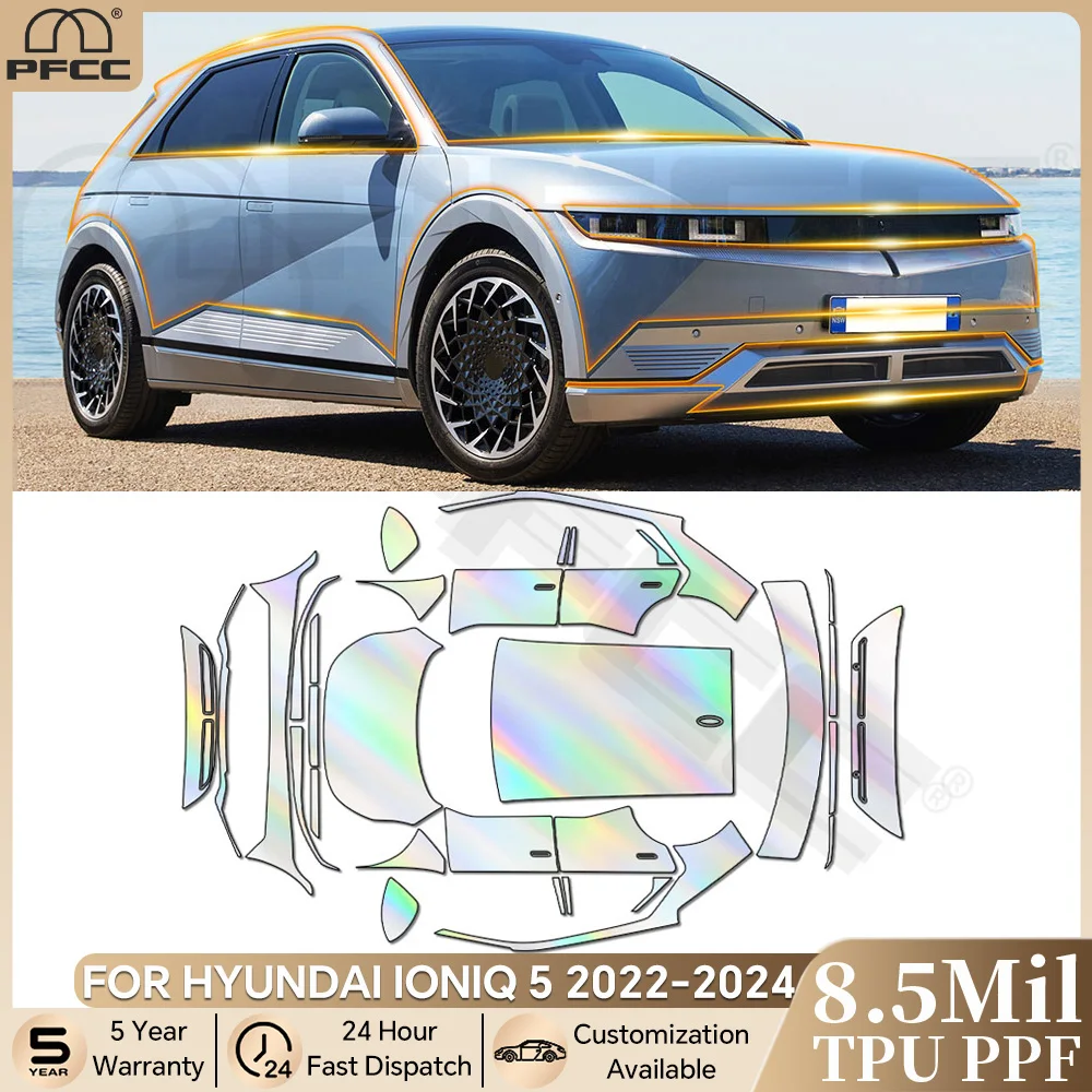 For Hyundai IONIQ 5 2022-2024 8.5Mil Pre-cut PPF Car Body TPU Paint Protection Film Clear Bra Anti-scratch Kit Resistant Cover 
For Hyundai IONIQ 5 2022-2024 8.5Mil Pre-cut PPF Car Body TPU Paint Protection Film Clear Bra Anti-scratch Kit Resistant Cover