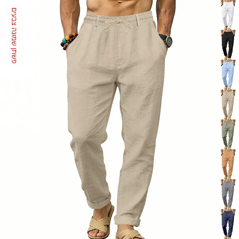 Casual Linen Sporty Straight Leg Drawstring Holiday Commute Pants for Men Comfortable Loose Fit Leisure Trousers
Casual Linen Sporty Straight Leg Drawstring Holiday Commute Pants for Men Comfortable Loose Fit Leisure Trousers