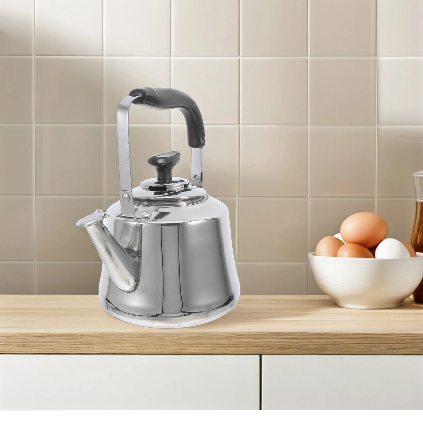 Stainless Steel Whistling Teakettle Buzzing Kettle Silver Home Travel Portable Water Boiling Kettle Family Camping Use
Stainless Steel Whistling Teakettle Buzzing Kettle Silver Home Travel Portable Water Boiling Kettle Family Camping Use