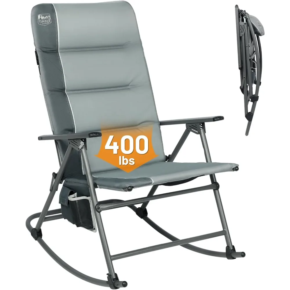 Oversized Folding Rocking Camping Chair, Padded Outdoor Rocker with High Back, Portable for Patio, Supports up to 400 lbs
Oversized Folding Rocking Camping Chair, Padded Outdoor Rocker with High Back, Portable for Patio, Supports up to 400 lbs