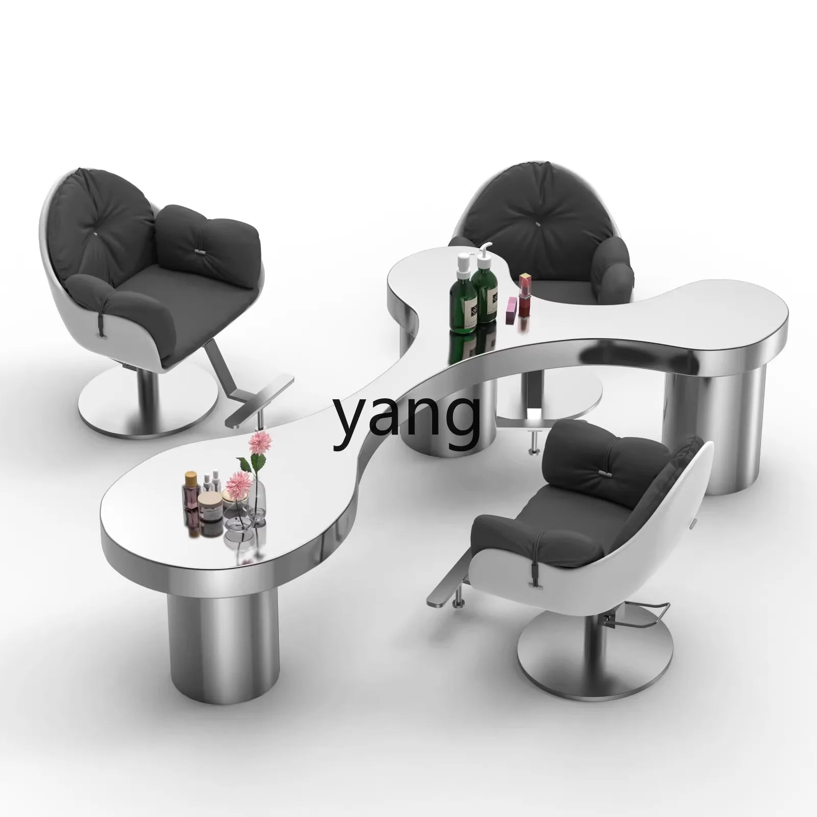 LMM hair salon mirror table perm and dye stainless steel barber shop hair cutting table
LMM hair salon mirror table perm and dye stainless steel barber shop hair cutting table