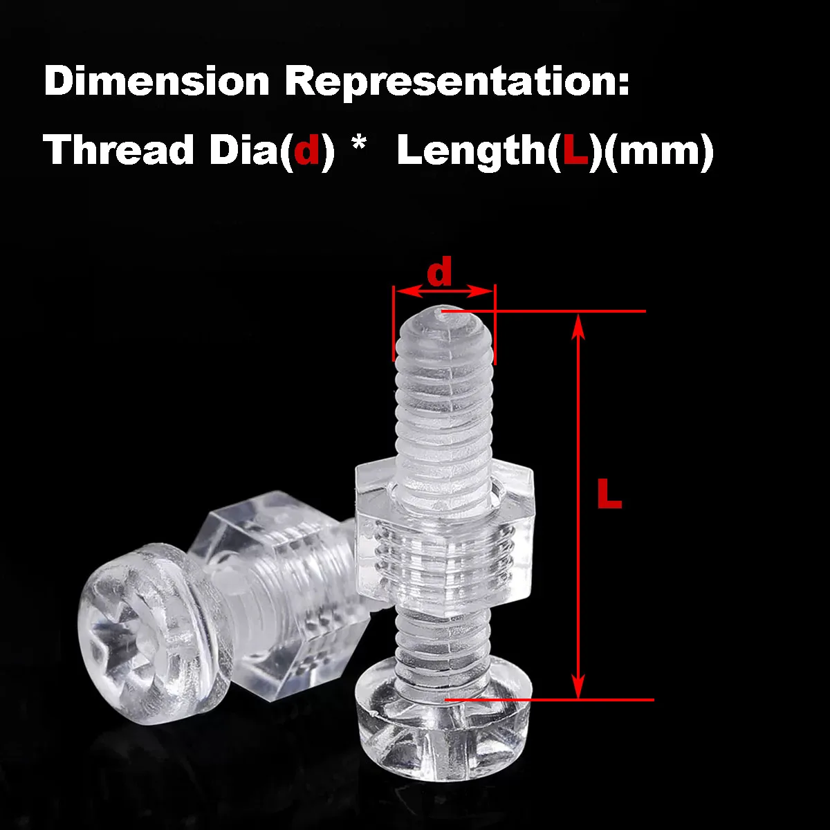 Nylon Transparent Round Head Phillips Screw Nut Combination/Plastic Screw M3M4M5M6
Nylon Transparent Round Head Phillips Screw Nut Combination/Plastic Screw M3M4M5M6