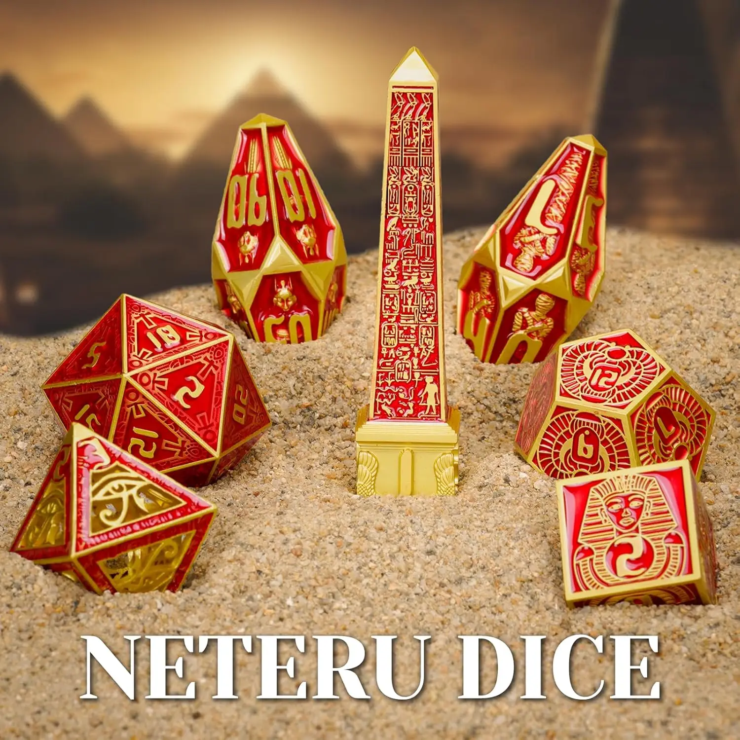 Egyptian Theme Metal Dice Set for DND Zinc Alloy 7-Piece RPG Dice with Obelisk D4 Cage D8 Gift for Gamer D10 D100 D6 D8 D12 Dnd
Egyptian Theme Metal Dice Set for DND Zinc Alloy 7-Piece RPG Dice with Obelisk D4 Cage D8 Gift for Gamer D10 D100 D6 D8 D12 Dnd