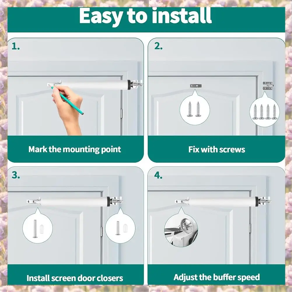 Complete Screen And Storm Door Closer Kit With Pneumatic Closer And Push Button Latch Set B
Complete Screen And Storm Door Closer Kit With Pneumatic Closer And Push Button Latch Set B