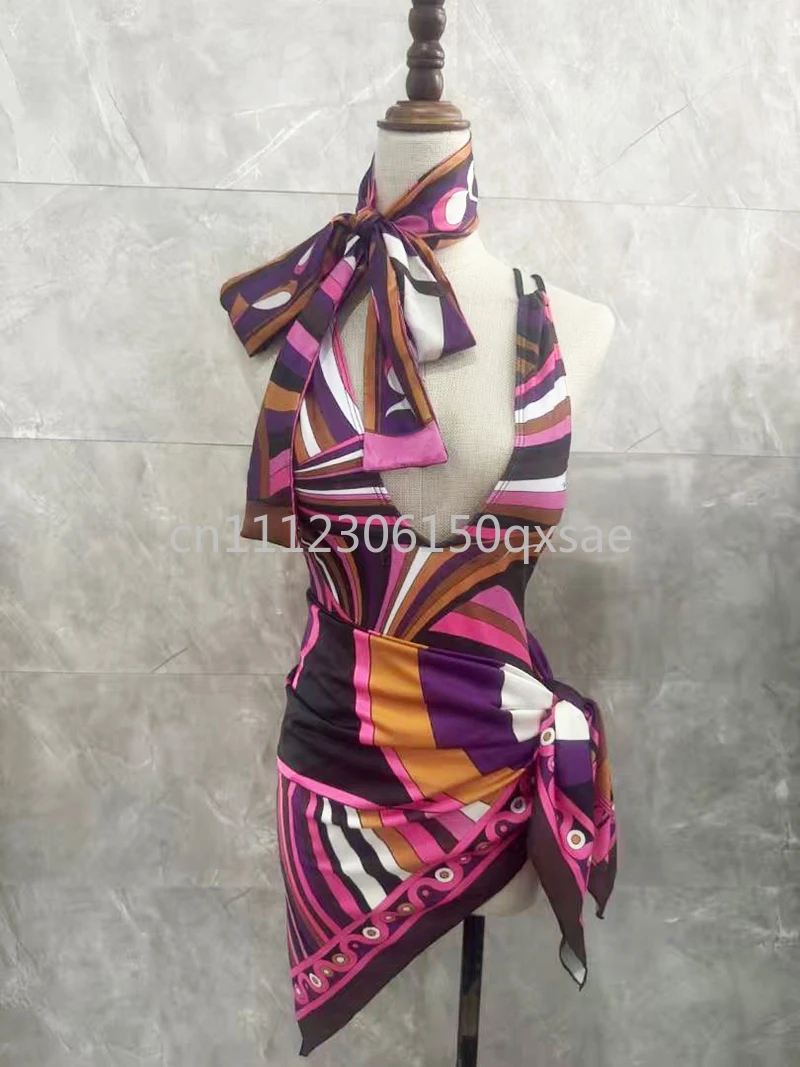 Classic Design Women's Purple Headband Scarf Swimsuits with Letter Signature Logo Lady Sexy Bikini Sets Swimwear Beachwear
Classic Design Women's Purple Headband Scarf Swimsuits with Letter Signature Logo Lady Sexy Bikini Sets Swimwear Beachwear