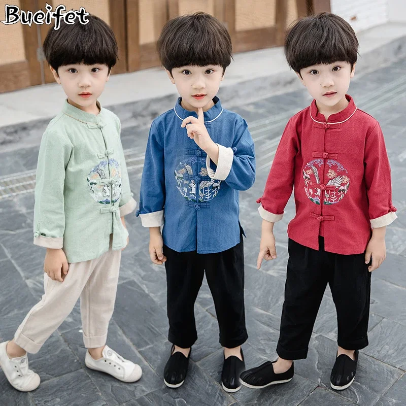 Chinese Traditional Hanfu Suit for Boys Tang Suit Embroidery Retro Outfit Long Sleeve New Year Costumes Kids Nation Hanfu Sets
Chinese Traditional Hanfu Suit for Boys Tang Suit Embroidery Retro Outfit Long Sleeve New Year Costumes Kids Nation Hanfu Sets