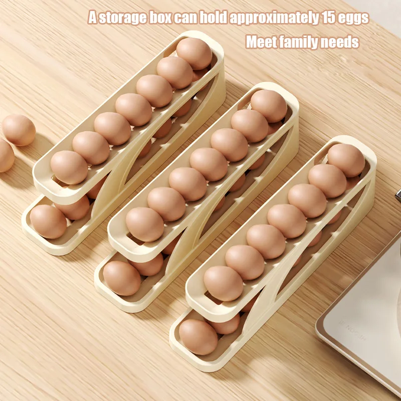 Modern Slide-Out Egg Holder - Double Layer Automatic Rolling Kitchen Storage Box for Fridge & Countertop Double-layer Automatic
Modern Slide-Out Egg Holder - Double Layer Automatic Rolling Kitchen Storage Box for Fridge & Countertop Double-layer Automatic