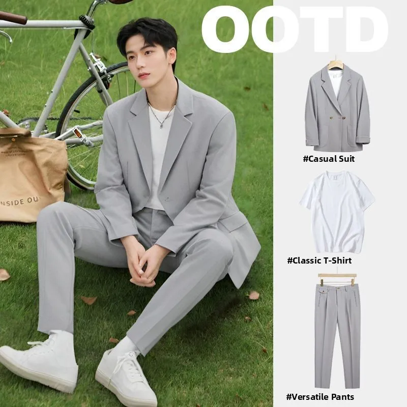 Casual Men's Tee-Piece Suit Set Jaet Lightweight Maturi Sle Korean Version Spring Autumn Faion Urban Busin Casual
Casual Men's Tee-Piece Suit Set Jaet Lightweight Maturi Sle Korean Version Spring Autumn Faion Urban Busin Casual