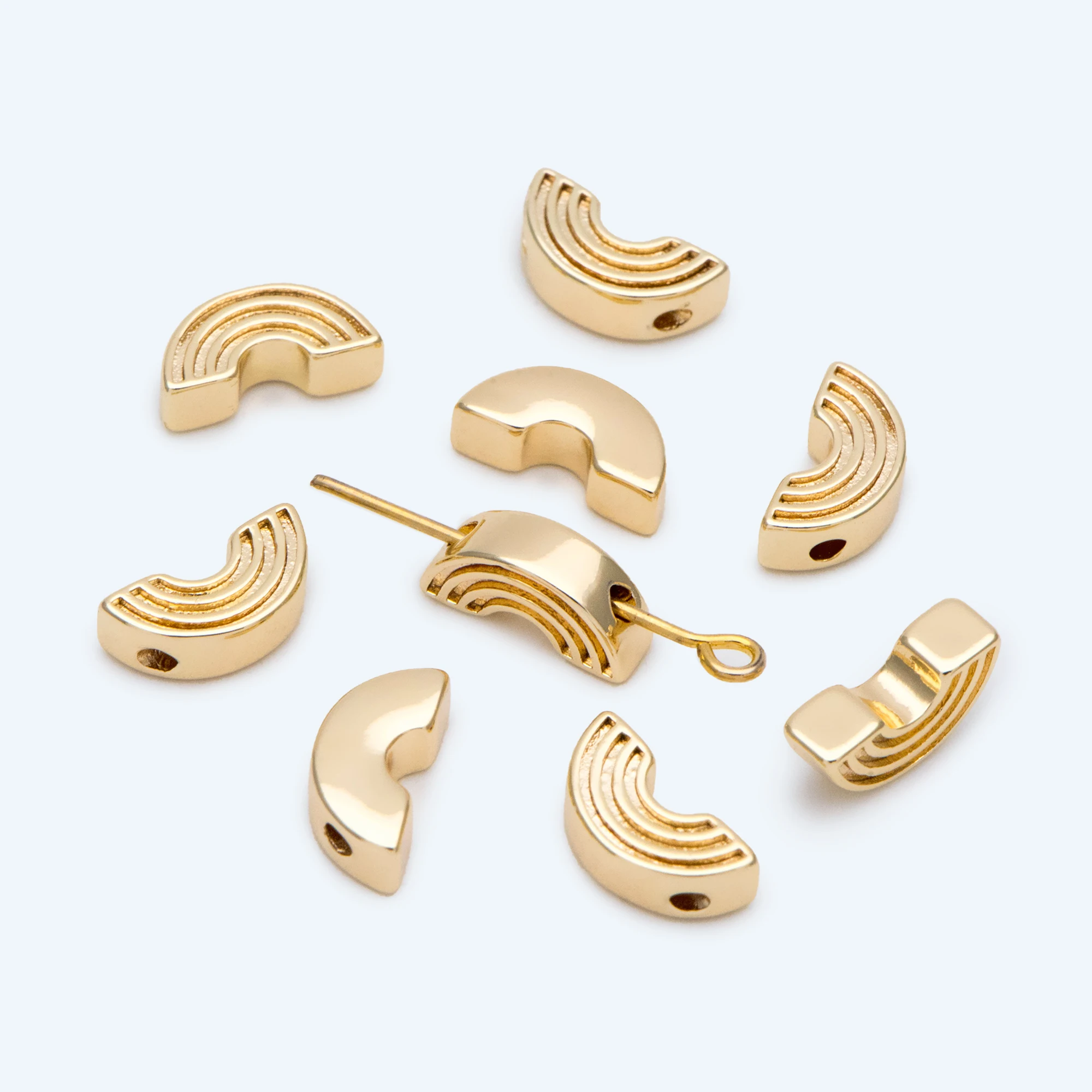 10pcs Gold Rainbow Beads, 18K Gold Plated Brass Metal Beads, Spacer Beads For Jewelry Making Diy Material Supplies (GB-2772)
10pcs Gold Rainbow Beads, 18K Gold Plated Brass Metal Beads, Spacer Beads For Jewelry Making Diy Material Supplies (GB-2772)