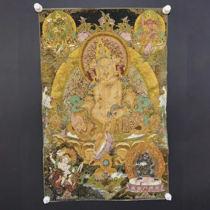 Tibetan Buddhism Yellow Jambhala Five Wealth Gods Thangka Brocade Wall Tapestry Art for Altar Home Decor
Tibetan Buddhism Yellow Jambhala Five Wealth Gods Thangka Brocade Wall Tapestry Art for Altar Home Decor