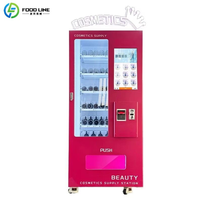Customized Tech Cosmetics Makeup Beauty Touchscreen Combination Vending Machine SDK Function QR Code Coin Payment Cloud-Based